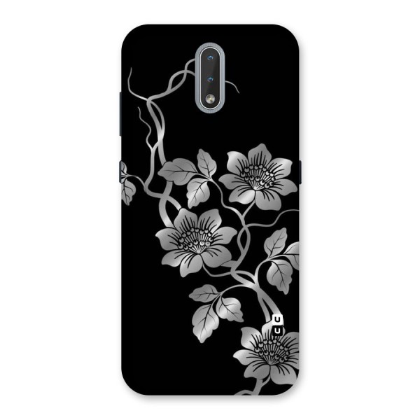 Silver Grey Flowers Back Case for Nokia 2.3