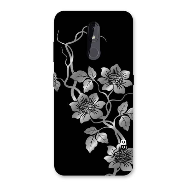 Silver Grey Flowers Back Case for Nokia 3.2