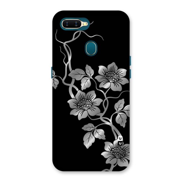 Silver Grey Flowers Back Case for Oppo A12