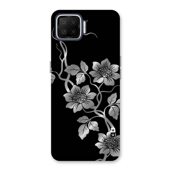 Silver Grey Flowers Back Case for Oppo F17