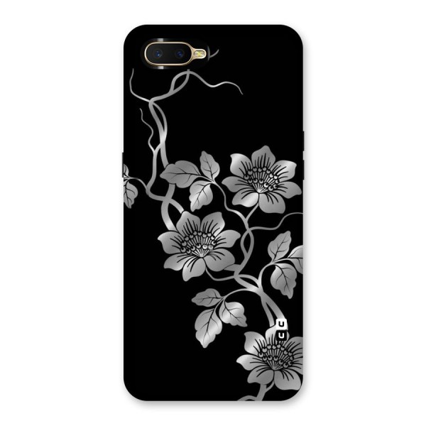 Silver Grey Flowers Back Case for Oppo K1