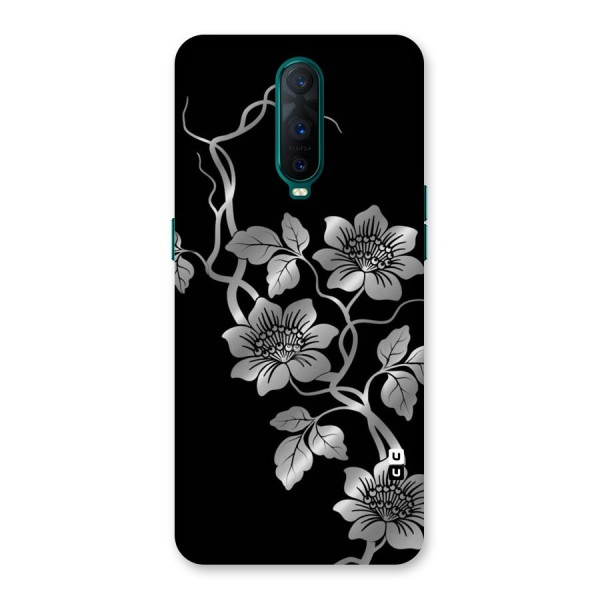 Silver Grey Flowers Back Case for Oppo R17 Pro