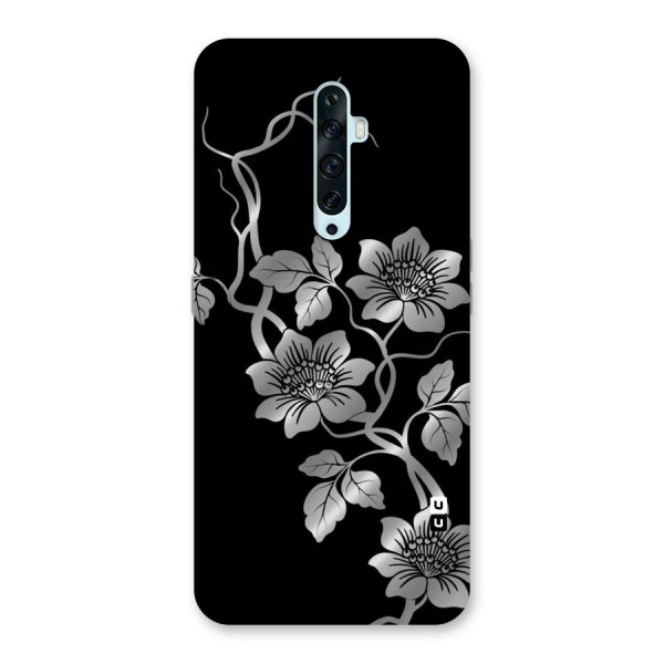 Silver Grey Flowers Back Case for Oppo Reno2 F