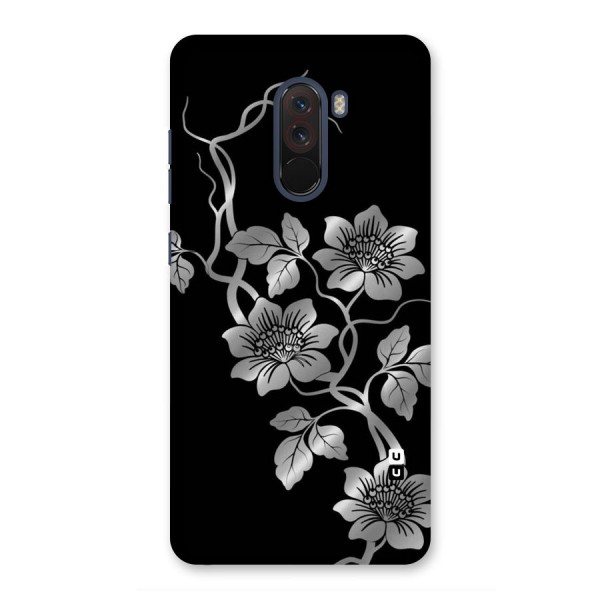 Silver Grey Flowers Back Case for Poco F1