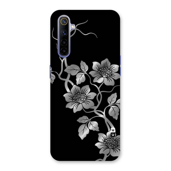 Silver Grey Flowers Back Case for Realme 6i