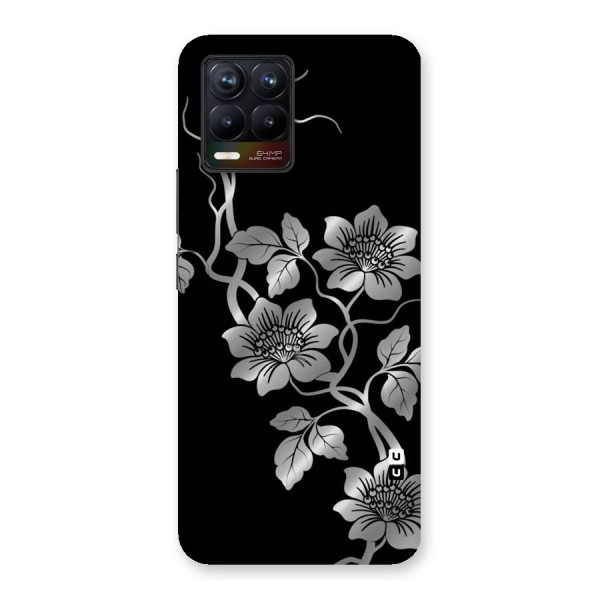 Silver Grey Flowers Back Case for Realme 8