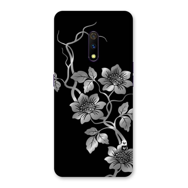 Silver Grey Flowers Back Case for Realme X