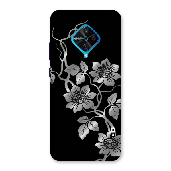 Silver Grey Flowers Back Case for Vivo S1 Pro