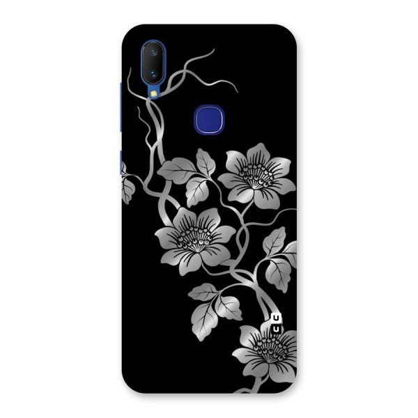 Silver Grey Flowers Back Case for Vivo V11