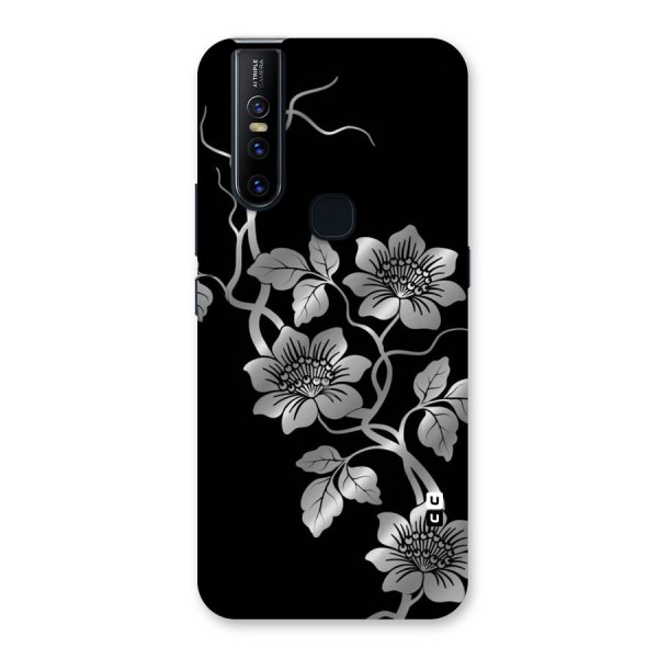 Silver Grey Flowers Back Case for Vivo V15