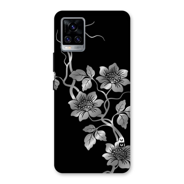 Silver Grey Flowers Back Case for Vivo V20 Pro