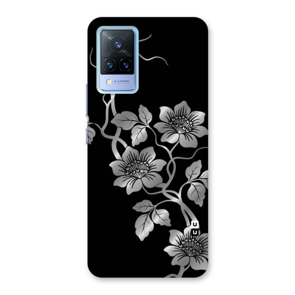 Silver Grey Flowers Back Case for Vivo V21 5G