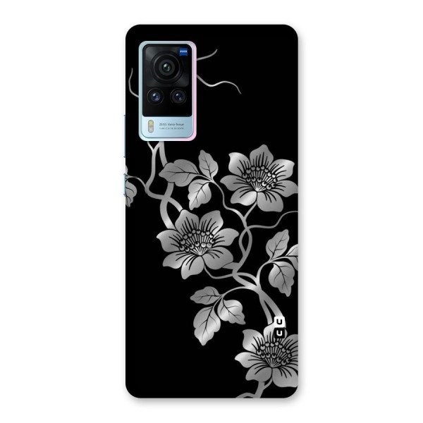 Silver Grey Flowers Back Case for Vivo X60 Pro