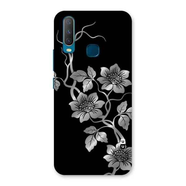 Silver Grey Flowers Back Case for Vivo Y15