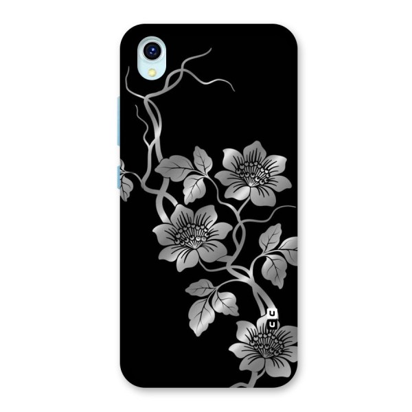 Silver Grey Flowers Back Case for Vivo Y1s