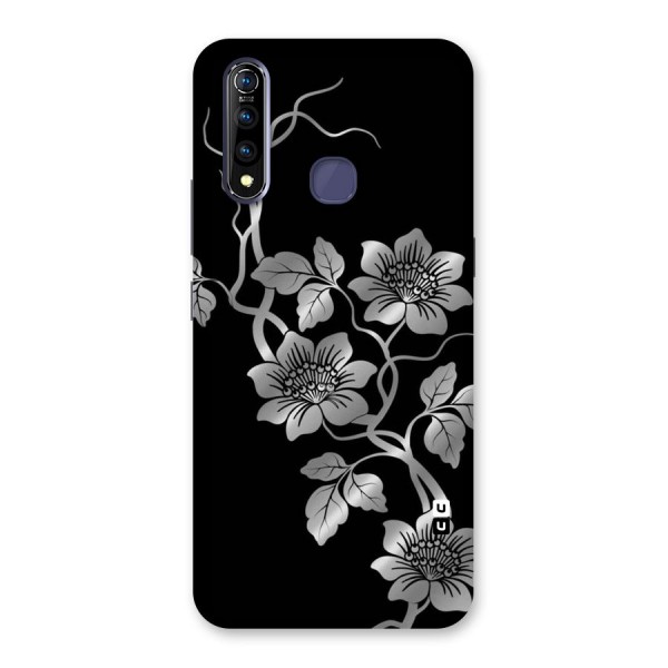 Silver Grey Flowers Back Case for Vivo Z1 Pro