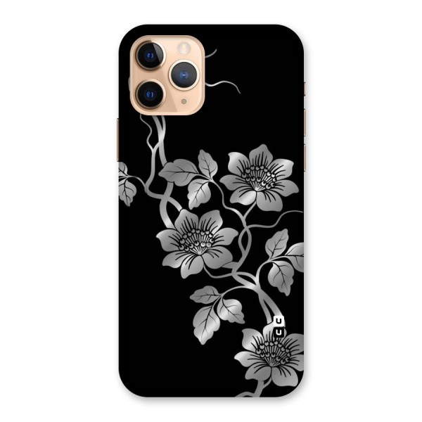 Silver Grey Flowers Back Case for iPhone 11 Pro