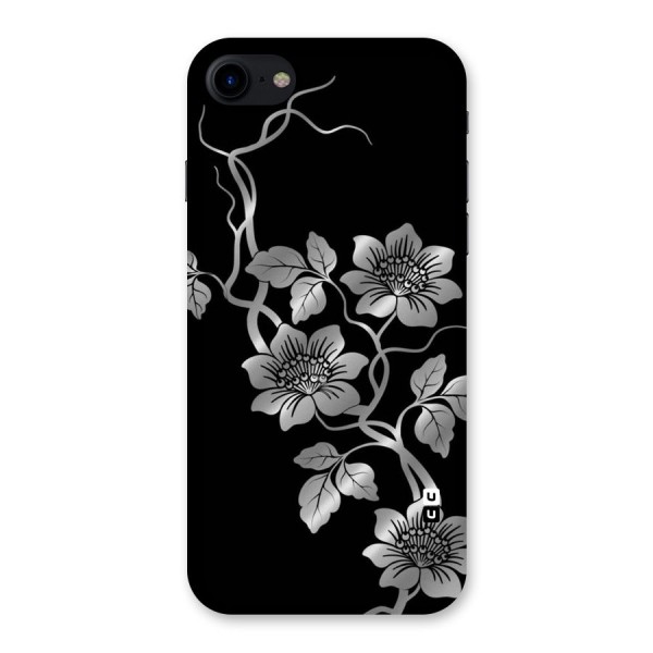 Silver Grey Flowers Back Case for iPhone SE 2020