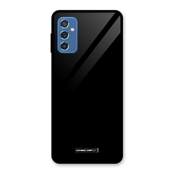 Simple Black Glass Back Case for Galaxy M52 5G