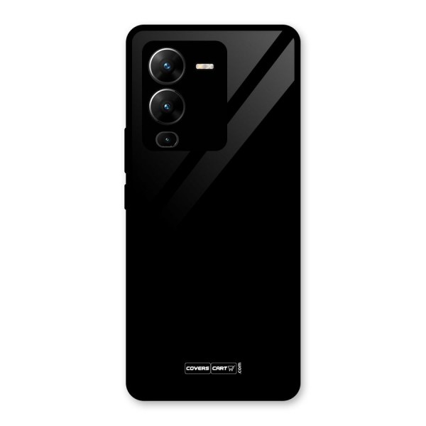 Simple Black Glass Back Case for Vivo V25 Pro