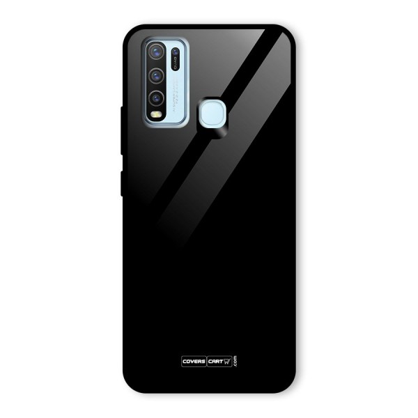 Simple Black Glass Back Case for Vivo Y30