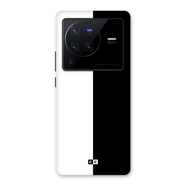 Simple Black White Back Case for Vivo X80 Pro