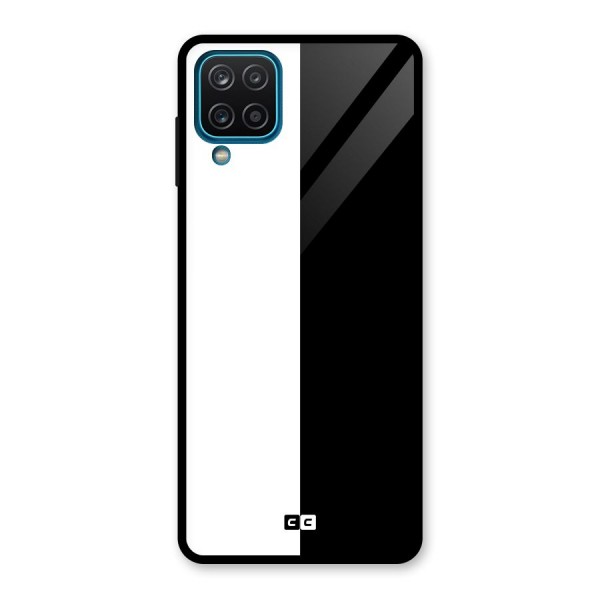 Simple Black White Glass Back Case for Galaxy A12