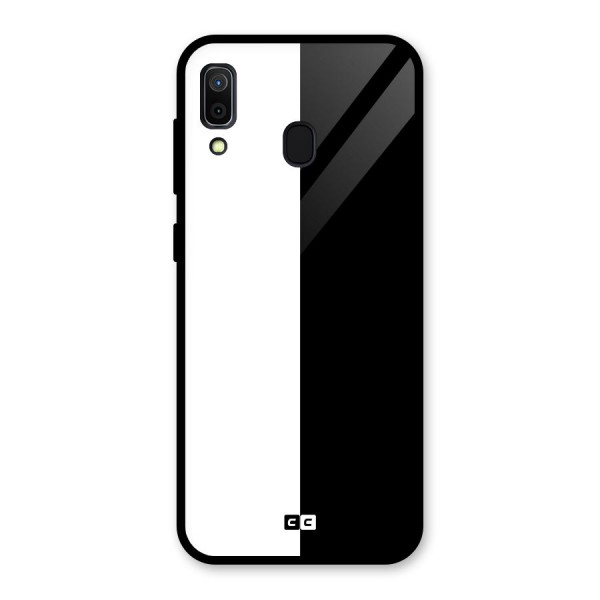 Simple Black White Glass Back Case for Galaxy A30