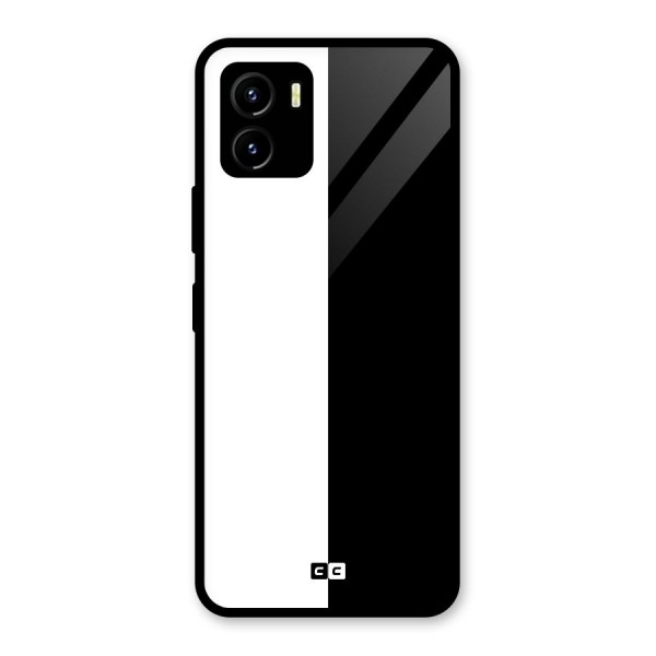 Simple Black White Glass Back Case for Vivo Y15s