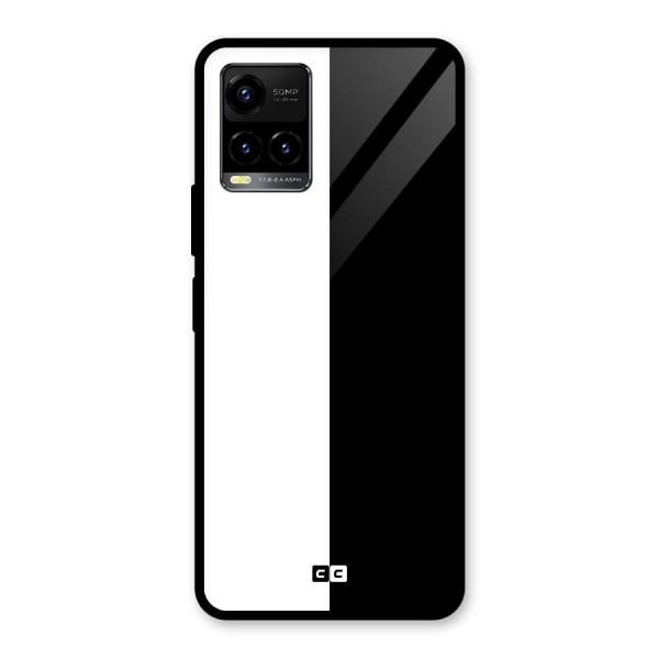 Simple Black White Glass Back Case for Vivo Y21A