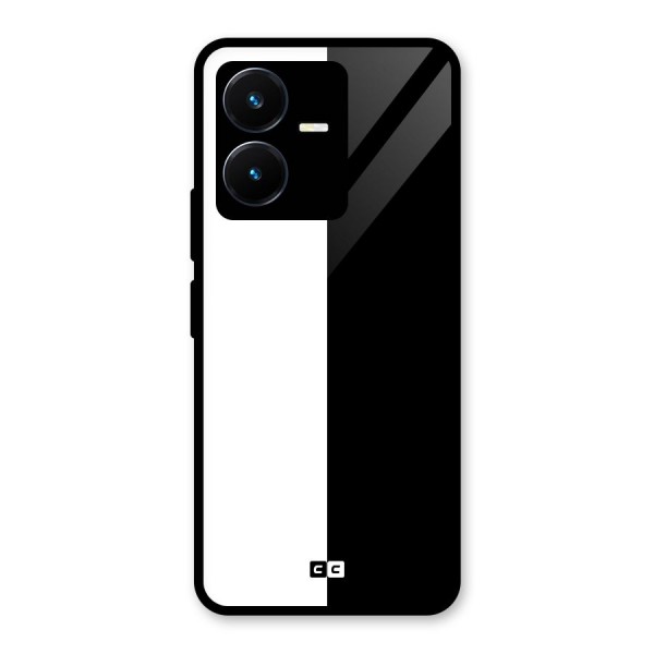 Simple Black White Glass Back Case for Vivo Y22