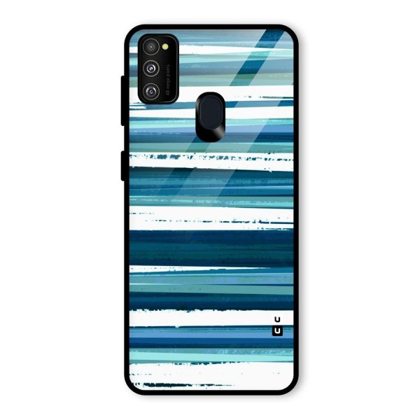 Simple Soothing Lines Glass Back Case for Galaxy M21