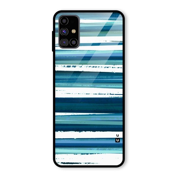 Simple Soothing Lines Glass Back Case for Galaxy M31s