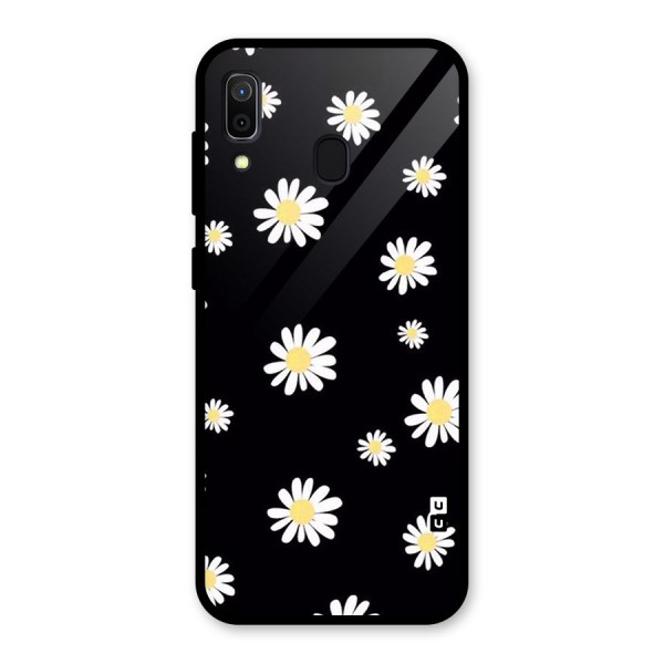 Simple Sunflowers Pattern Glass Back Case for Galaxy A30
