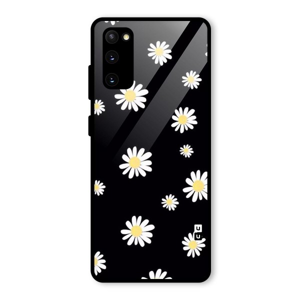 Simple Sunflowers Pattern Glass Back Case for Galaxy S20 FE 5G