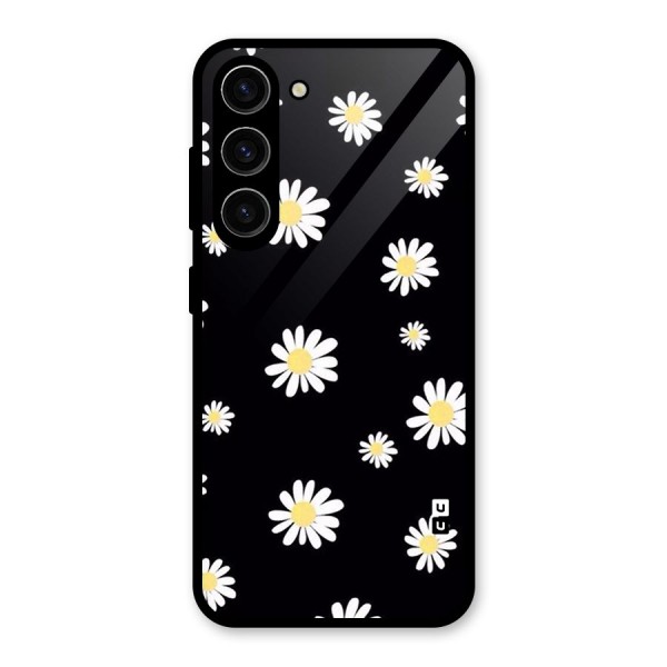 Simple Sunflowers Pattern Glass Back Case for Galaxy S23