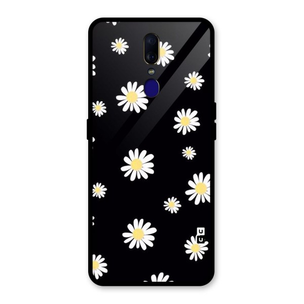 Simple Sunflowers Pattern Glass Back Case for Oppo F11