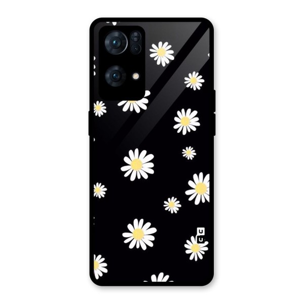 Simple Sunflowers Pattern Glass Back Case for Oppo Reno7 Pro 5G