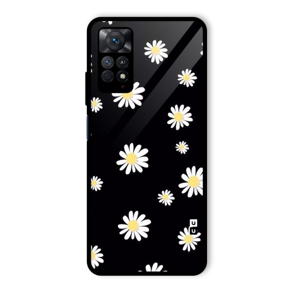 Simple Sunflowers Pattern Glass Back Case for Redmi Note 11 Pro