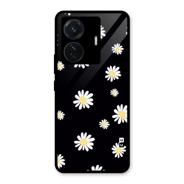 Simple Sunflowers Pattern Glass Back Case for Vivo T1 Pro