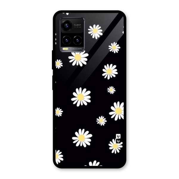 Simple Sunflowers Pattern Glass Back Case for Vivo Y21G