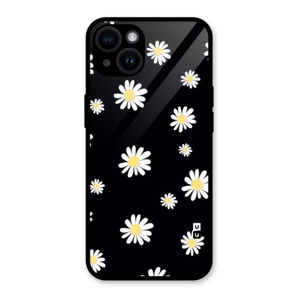 Simple Sunflowers Pattern Glass Back Case for iPhone 14