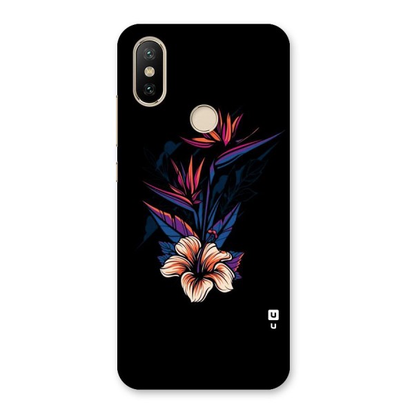 Single Painted Flower Back Case for Mi A2