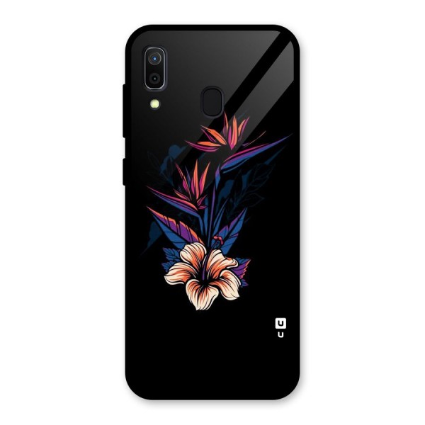 Single Painted Flower Glass Back Case for Galaxy A30