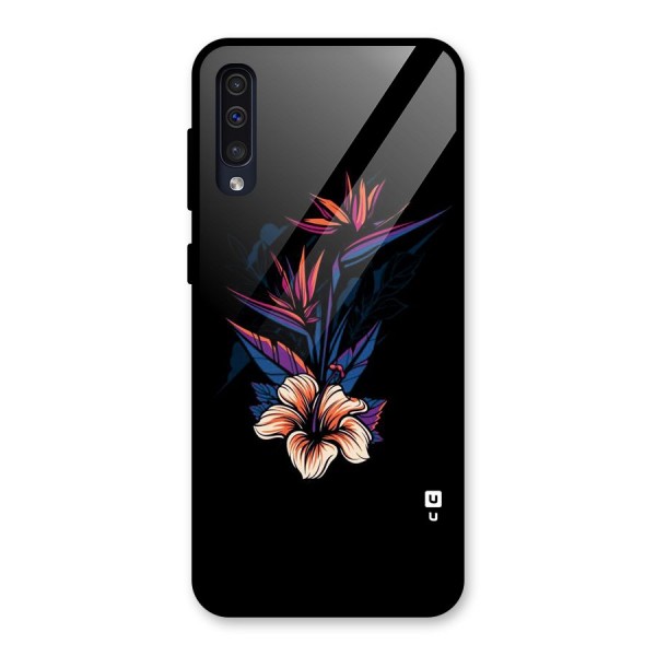 Single Painted Flower Glass Back Case for Galaxy A50s