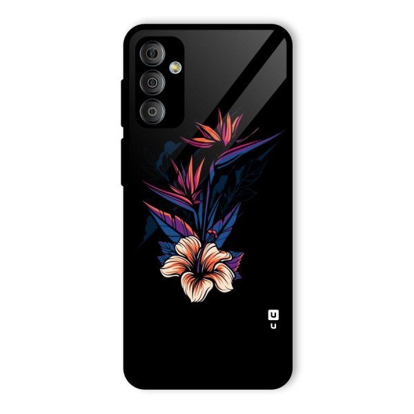 Single Painted Flower Glass Back Case for Galaxy F23