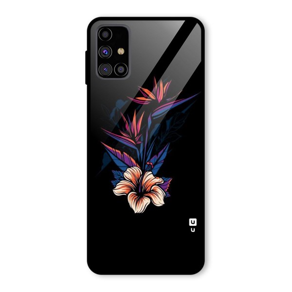 Single Painted Flower Glass Back Case for Galaxy M31s