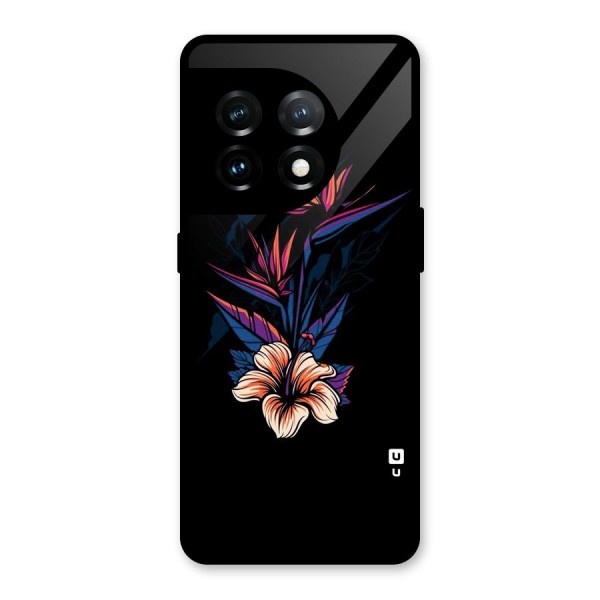 Single Painted Flower Glass Back Case for OnePlus 11