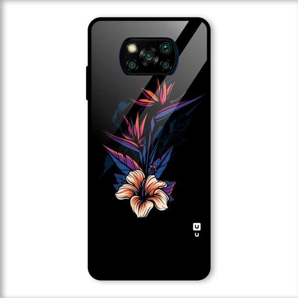 Single Painted Flower Glass Back Case for Poco X3