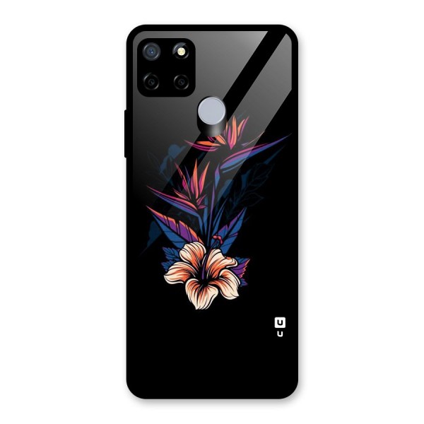 Single Painted Flower Glass Back Case for Realme C12